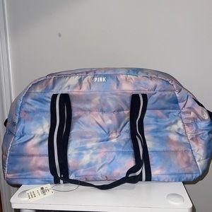 Pink Victoria’s Secret tie dye duffel bag